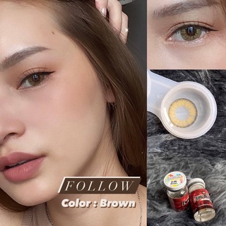 คอนแทคเลนส์ Lovely รุ่น Follow Brown (สีน้ำตาล)