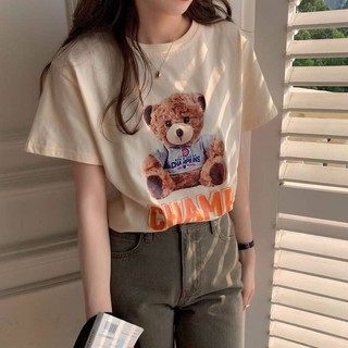 🧸เสื้อยืดลาย teddy bear🧸พร้อมส่ง 3 สี (6440)