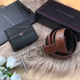 T o m m y Hilf iger  Leather Belt &amp; Wallet Set