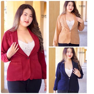เสื้อคลุมสูท เบลเซอร์ ปกฮาวาย (ผ้าฮานาเล่ เนื้อดี มีน้ำหนัก) กระดุม1เม็ด มีกระเป๋า ใส่ทำงานสวย อก38 ยืดได้42