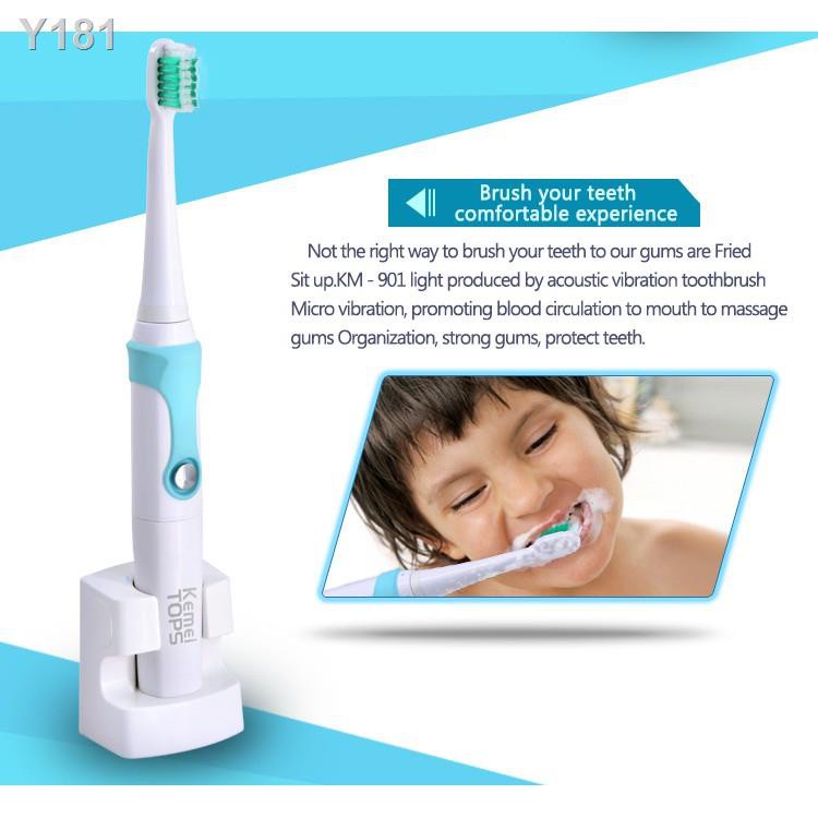 ขายดีเป็นเทน้ำเทท่า☑✻Kemei KM-907 แปรงสีฟันไฟฟ้าไร้สาย ระบบอุลตร้าโซนิค แปรงสีฟัน