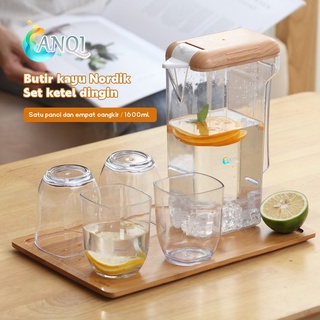 ANQI SHOP Teko Kaca Pitcher Untuk Jus Air Minum Tahan Panas Dingin Infused Water VS-34