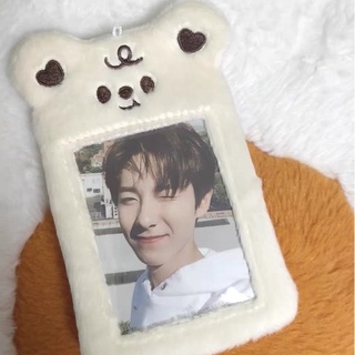 Lazy bear พร้อมส่ง เฟรมการ์ดน้องหมี🐻 แถมฟรี! ที่ห้อยพวงกุญแจ เฟรมการ์ดนุ่มนิ่ม card holder