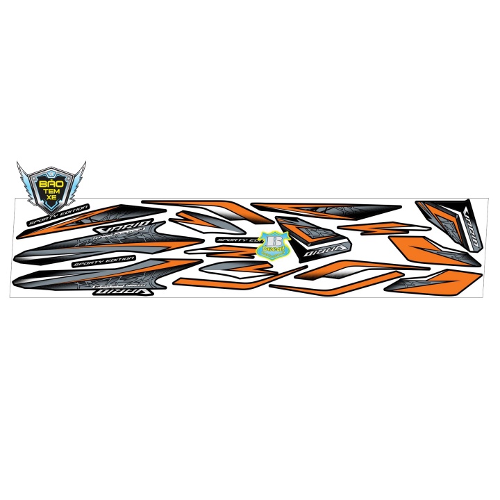 สติ๊กเกอร์แบบถอดได้สําหรับ vario 150 สีส้มและสีดํา 2020 - Bi Decal