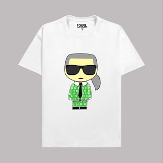 ใหม่ พร้อมส่ง เสื้อยืดลําลอง ผ้าฝ้าย แขนสั้น พิมพ์ลาย Karl สไตล์คลาสสิก สําหรับผู้ชาย และผู้หญิง 2023