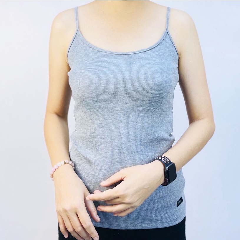 (ผ้าร่อง / เดี่ยวเว้า ไซส์ S-M) เสื้อสายเดี่ยวคอเว้า แบรนด์ CHOTYSHOP สินค้าผลิตในไทย  QAR.A