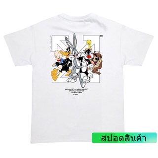 เสื้อยืดอินเทรนด์ 【COD】 เสื้อยืดแขนสั้น off White ลูนี่ตูน COMEING CLUB