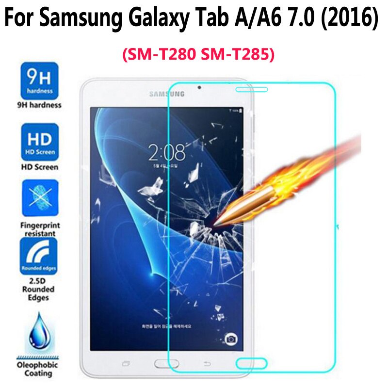 ฟิล์มกระจกนิรภัยกันรอยหน้าจอสําหรับ Samsung Galaxy Tab A A6 7.0 นิ้ว 2016 T280 T285
