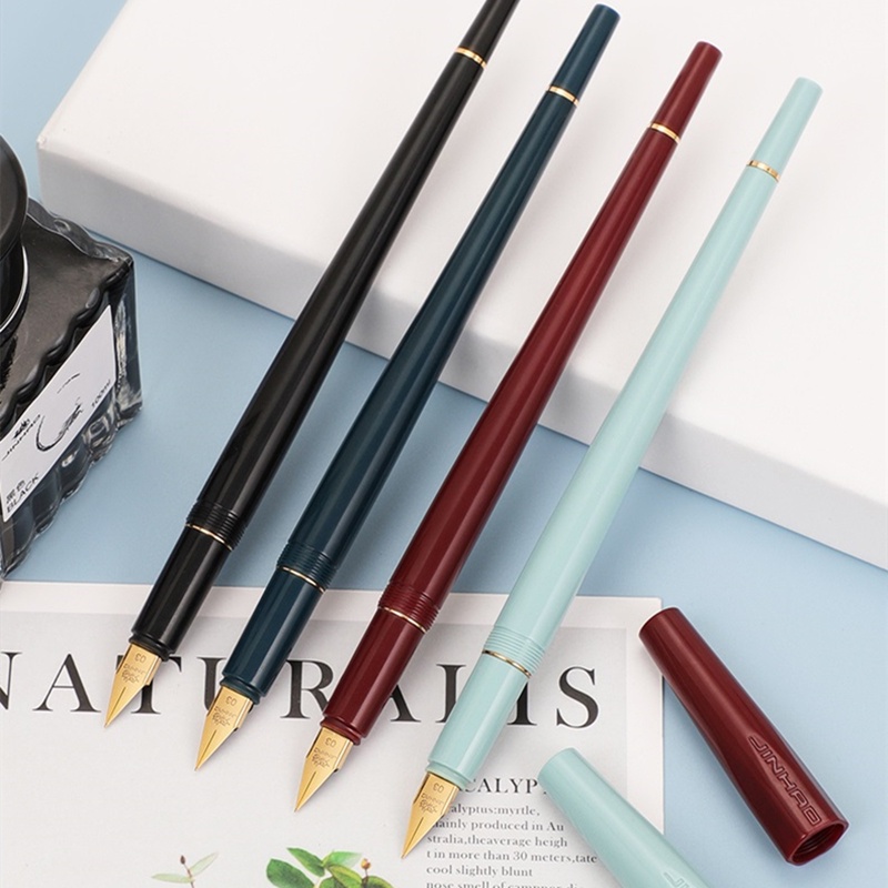 Penlab Jinhao 1001 Retro Fountain ปากกา Art Series Silver Gold Extra Fine Nib ปากกาหมึกสําหรับการเขียนการประดิษฐ์ตัวอักษร C7119