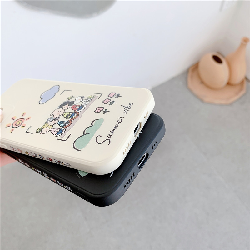 Snoopy Charlies เคท ไอโฟน iPhone 12 Pro Max Soft TPU Case Apple เคท iPhone11 12mini XS XR X 7/8 Plus SE Shockproof Phone Cover เคสกันกระแทก #6