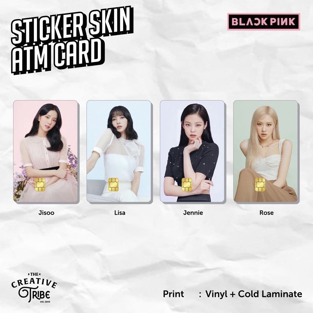Blackpink - การ์ดเกมสติ๊กเกอร์ - Vinyl ATM Debit Credit Etoll Lisa Jennie Jisoo Rose