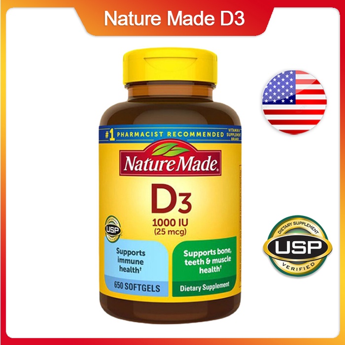 (Exp.04/2026)Nature Made Vitamin D3 25 mcg 650 Softgels