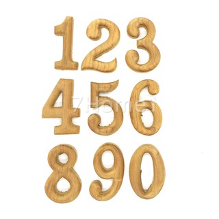 ตัวเลขอารบิกไม้สักทอง เลข 0-9 ขนาด 2.5นิ้ว งานแกะสลักไม้สักทองไม่ทำสี ตัวเลขอารบิก แกะสลักจากไม้สักทอง