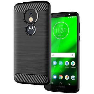 สําหรับ Motorola Moto G5 G6 G7 Plus G8 Play G9 Power One Action หรูหรา คาร์บอนไฟเบอร์ เคสซิลิโคน TPU