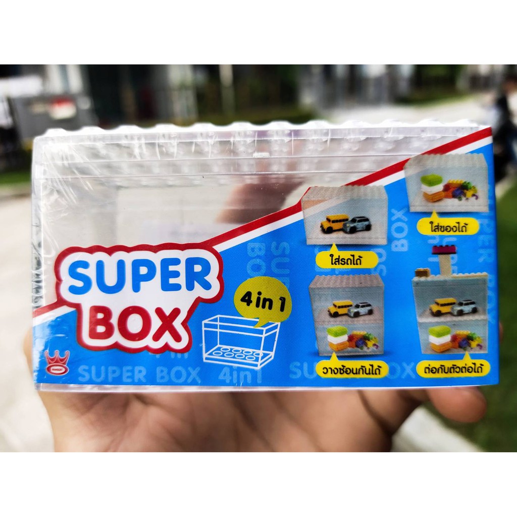 กล่องใสใส่รถโมเดล ขนาด1:64 แบบเลโก้ ใสHotwheel,Tomica ชั้นวางโมเดล กล่องโชว์ กล่อง # WD-6101