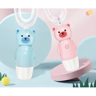 แปรงสีฟันไฟฟ้ารูปหมี รุ่นตัวยู แบบใส่ถ่าน ไร้สาย(TEET17)