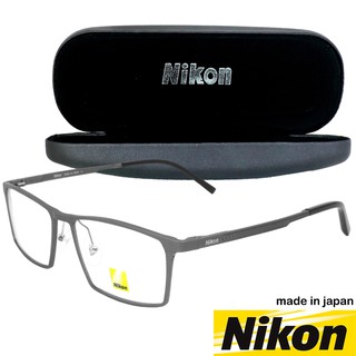 Nikon แว่นตา รุ่น 6341 C-2 เทา กรอบเต็ม ขาสปริง วัสดุ สแตนเลส สตีล กรอบแว่นตา frame Eyewear Top Glasses made in Japan