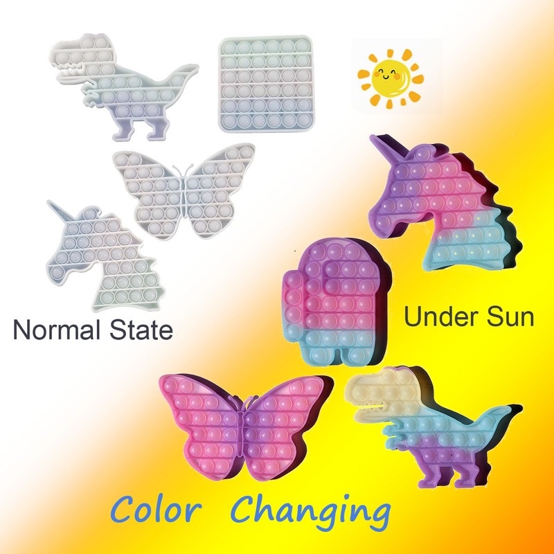 Pop It Desktop Uv Discolor ของเล่นซิลิโคนสําหรับเด็กเพื่อการศึกษา ...
