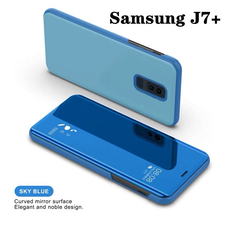 เคสเปิดปิดเงา Case Samsung Galaxy J7Plus เคสกันกระแทกตั้งได้ ฝาเปิดปิดเงาSmartCase พร้อมส่งจากไทย