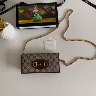 🔥🔥ส่งฟรี🔥🔥 Gucci 1955 Horsebit Wallet with chain Original