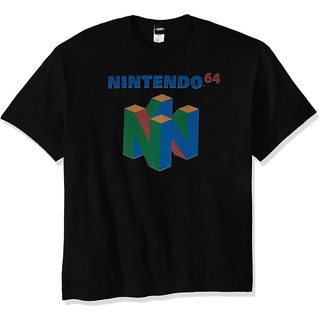 ผ้าฝ้ายคอกลม100%cotton เสื้อ ยืด ราคา ส่ง Nintendo Mens N64 Logo T-Shirt men เสื้อ ยืด ผู้ชาย คอกลม โอเวอร์ ไซส์from S-