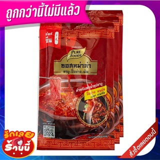 เพียวฟู้ดส์ ซอสหม่าล่า สำหรับทำซุปชาบู 100 กรัม x 3 ถุง Pure Foods Mala Sauce for Hotpot 100g x 3 Bags