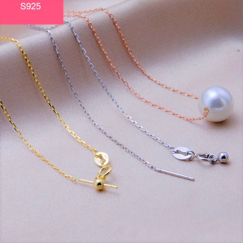 [D2CB] เครื่องประดับ (DIY) - สร้อยคอเงิน S925 [O-style] พร้อมเข็มกลัดแบบกําหนดเองสําหรับจี้