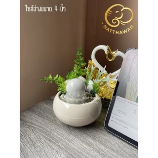 น้ำพุหินกลิ้ง หินหมุน มินิมอล สไตล์โมเดิร์น มีต้นไม้ตกแต่งให้ครบ [ไม่ต้องประกอบเอง] - น้ำพุฮวงจุ้ย