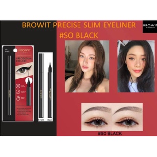 บราวอิท น้องฉัตร อายไลเนอร์ หัวเล็ก 🍑 0.05mm เขียนง่าย ติดทน กันน้ำ 0.6g Browit Precise Slim Eyeliner