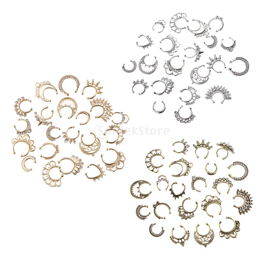 คริสตัลจมูก Septum ปลอมไม่เจาะ