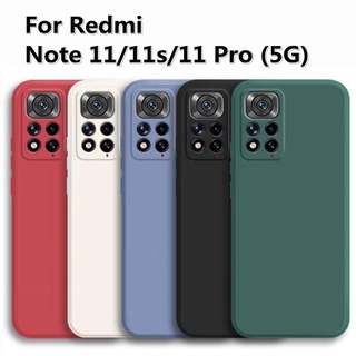 เคสโทรศัพท์มือถือ ยางซิลิโคนนิ่ม TPU ทรงสี่เหลี่ยม สีดํา สําหรับ Redmi Note 11 Pro 11S 11Pro Note11 4G Note11s 5G