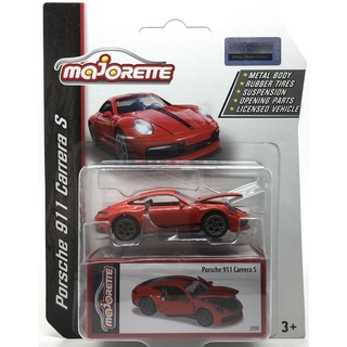 Majorette Porsche 911 Carrera S - Red / Black Stripe - Porsche Edition /Wheels 5YGRT /scale 1/64 (3") Package with Box