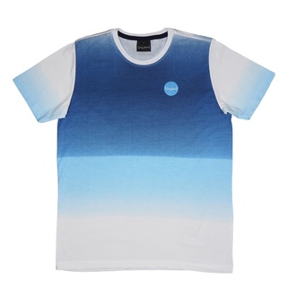 Wrap Around เสื้อยืด คอกลม  ไล่สีฟ้าขาว