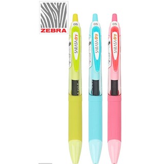 Zebra ซีบร้า ปากกาเจลแห้งไว SARASA DRY 0.5 mm.**ด้ามสี แต่หมึกน้ำเงิน**