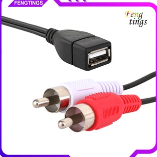 【Ft】ปลั๊กเสียงวิดีโอ สายเคเบิล Usb A ตัวเมีย ซ็อกเก็ต ขนาด 1.5 เมตร เป็น 2 Rca ตัวผู้