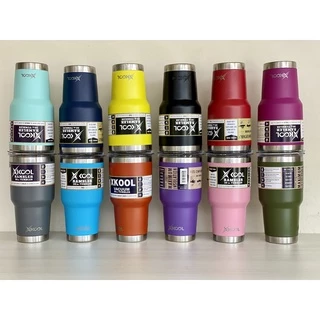 Xkool แก้วขนาด 30Oz สีพื้นเก็บอุณหภูมิความเย็น,ร้อน เป็นสแตนเลส 304 Free!!ยางลองแก้วไม่มีไอน้ำเกาะ