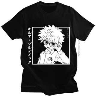 Gildan เสื้อยืดแขนสั้น ผ้าฝ้าย โอเวอร์ไซซ์ พิมพ์ลายอนิเมะ Hunter X Hunter Killua Zoldyck สไตล์ญี่ปุ่น สําหรับผู้ชาย XS-4XL-5XL-6XL