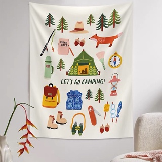 พร้อมส่ง Lets Go Camping ตกแต่งเต็นท์ ขนาด 130 x 150 cm.