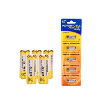 ถ่าน 23a 12v ถ่านกริ่งไร้สาย รีโมตรถยนต์ รุ่น Power cellalkaline Battery 1 แผงมี 5 ก้อน