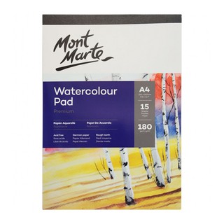 Mont Marte กระดาษสำหรับสีน้ำ 180 แกรม ขนาด A4 15 แผ่น Mont Marte Watercolor paper 180 grams A4 size 15 sheets