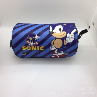 กระเป๋าดินสอ ผ้าแคนวาส ขนาดใหญ่ จุของได้เยอะ ลายการ์ตูน Jason Sonic the Hedgehog สําหรับเด็กนักเรียน