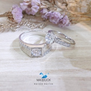 Madduckjewels แหวนเงินแท้ เพชร CZ ชุบโรเดียม RG1559-RG1726