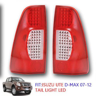 รุ่น LED Red ไฟท้าย dmax ดีแม็กซ์ d-max ปี 2007 2008 2009 2010 2011รวมชุดสายไฟ