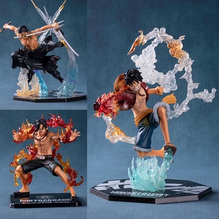 【สินค้าใหม่ พร้อมส่ง】โมเดลตุ๊กตา One Piece Garage Kit Fire Fist Luffy Zoron Ace Shanji Merchandise ของขวัญ สําหรับตกแต่งรถยนต์