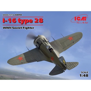 โมเดลเครื่องบิน ICM Model ขนาด 1/48 ICM-48098 I-16 type 28, WWII Soviet Fighter