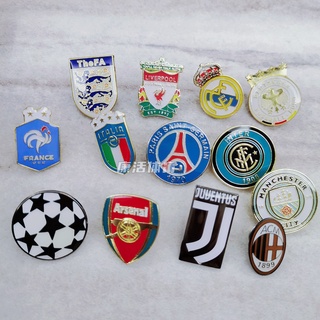 เข็มกลัดโลหะ รูปทีมฟุตบอล Real Madrid Manchester City Milan Paris Chelsea Juve Bayern ของที่ระลึก