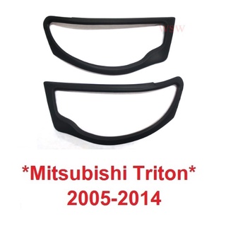 สีดำด้าน ครอบไฟหน้า MITSUBISHI TRITON 2005-2014 มิตซูบิชิ ไทรทัน รุ่นเก่า ครอบไฟ ฝาครอบหน้า ไฟหน้า ของแต่ง ไตรตัน ไฟ