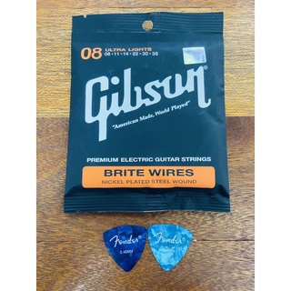 สายกีตาร์ไฟฟ้า ยี่ห้อ Gibson No.8+ปิ้ก 2 ตัว