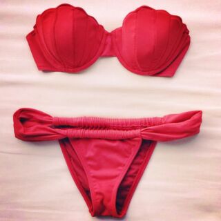 bikini red shell women swimsuit