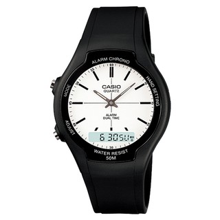 Casio นาฬิกาข้อมือ รุ่น AW-90H-7EVDF-White/Black